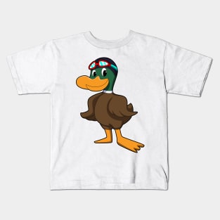 Duck at Swimming with Swimming goggles Kids T-Shirt